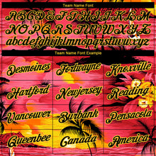 Load image into Gallery viewer, Custom Red Black-Gold 3D Pattern Design Sun Beach Hawaii Palm Trees Performance T-Shirt