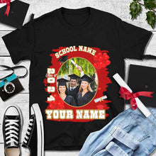 Load image into Gallery viewer, Custom Black White-Old Gold 3D Graduation Performance T-Shirt