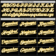 Load image into Gallery viewer, Custom Black White-Gold Line Authentic Baseball Jersey