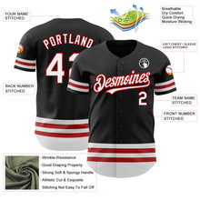Load image into Gallery viewer, Custom Black White-Red Line Authentic Baseball Jersey