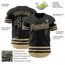 Load image into Gallery viewer, Custom Black Vegas Gold Line Authentic Baseball Jersey