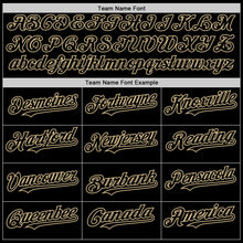 Load image into Gallery viewer, Custom Black Vegas Gold Line Authentic Baseball Jersey