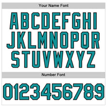 Load image into Gallery viewer, Custom White Teal-Black Line Authentic Baseball Jersey
