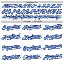 Load image into Gallery viewer, Custom White Navy-Light Blue Line Authentic Baseball Jersey
