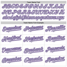 Load image into Gallery viewer, Custom White Purple-Gray Line Authentic Baseball Jersey