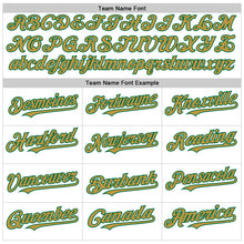Load image into Gallery viewer, Custom White Kelly Green-Old Gold Line Authentic Baseball Jersey