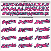 Load image into Gallery viewer, Custom White Pink Black-Light Blue Line Authentic Baseball Jersey