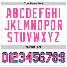 Load image into Gallery viewer, Custom White Pink Black-Light Blue Line Authentic Baseball Jersey