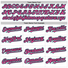Load image into Gallery viewer, Custom White Pink Black-Teal Line Authentic Baseball Jersey
