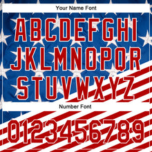 Load image into Gallery viewer, Custom Royal Red-White 3D American Flag Patriotic Authentic Baseball Jersey