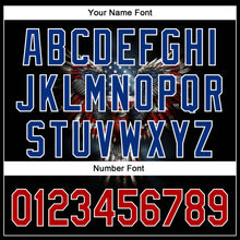 Load image into Gallery viewer, Custom Black Red-Royal 3D American Flag Eagle Patriotic Authentic Baseball Jersey