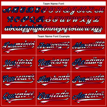 Load image into Gallery viewer, Custom Red USA Flag-Black 3D American Flag Patriotic Authentic Baseball Jersey