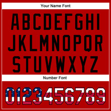 Load image into Gallery viewer, Custom Red USA Flag-Black 3D American Flag Patriotic Authentic Baseball Jersey