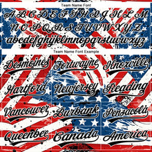 Load image into Gallery viewer, Custom White Black Royal-Red 3D American Flag Patriotic Authentic Baseball Jersey