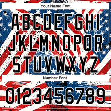 Load image into Gallery viewer, Custom White Black Royal-Red 3D American Flag Patriotic Authentic Baseball Jersey