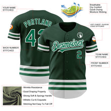 Load image into Gallery viewer, Custom Green Kelly Green-White Line Authentic Baseball Jersey