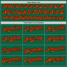 Load image into Gallery viewer, Custom Kelly Green Orange-Black Line Authentic Baseball Jersey