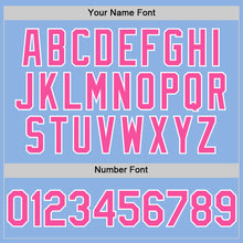Load image into Gallery viewer, Custom Light Blue Pink-White Line Authentic Baseball Jersey