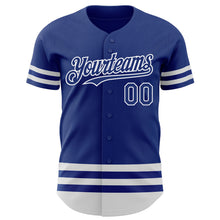 Load image into Gallery viewer, Custom Royal White Line Authentic Baseball Jersey