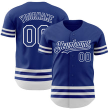 Load image into Gallery viewer, Custom Royal White Line Authentic Baseball Jersey