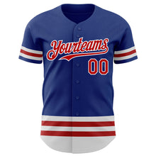 Load image into Gallery viewer, Custom Royal Red-White Line Authentic Baseball Jersey