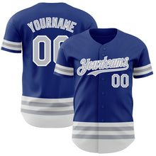 Load image into Gallery viewer, Custom Royal Gray-White Line Authentic Baseball Jersey