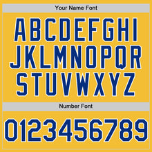 Load image into Gallery viewer, Custom Gold Royal-White Line Authentic Baseball Jersey