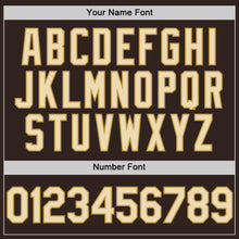 Load image into Gallery viewer, Custom Brown Cream-Old Gold Line Authentic Baseball Jersey