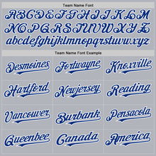 Load image into Gallery viewer, Custom Gray Royal-White Line Authentic Baseball Jersey