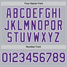 Load image into Gallery viewer, Custom Gray Purple-White Line Authentic Baseball Jersey