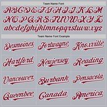 Load image into Gallery viewer, Custom Gray Crimson-White Line Authentic Baseball Jersey