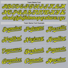 Load image into Gallery viewer, Custom Gray Neon Yellow-Black Line Authentic Baseball Jersey