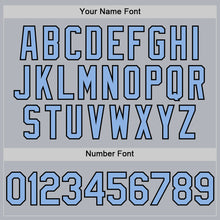 Load image into Gallery viewer, Custom Gray Light Blue-Black Line Authentic Baseball Jersey