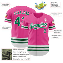 Load image into Gallery viewer, Custom Pink Kelly Green-White Line Authentic Baseball Jersey