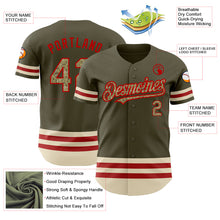 Load image into Gallery viewer, Custom Olive Camo Red-Cream Line Authentic Salute To Service Baseball Jersey