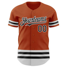 Load image into Gallery viewer, Custom Texas Orange Black-White Line Authentic Baseball Jersey