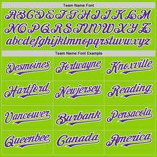 Load image into Gallery viewer, Custom Neon Green Purple-White Line Authentic Baseball Jersey