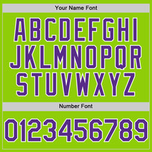 Load image into Gallery viewer, Custom Neon Green Purple-White Line Authentic Baseball Jersey
