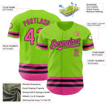 Load image into Gallery viewer, Custom Neon Green Pink-Black Line Authentic Baseball Jersey