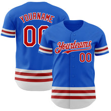 Load image into Gallery viewer, Custom Thunder Blue Red-White Line Authentic Baseball Jersey