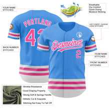 Load image into Gallery viewer, Custom Electric Blue Pink-White Line Authentic Baseball Jersey