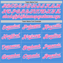 Load image into Gallery viewer, Custom Electric Blue Pink-White Line Authentic Baseball Jersey