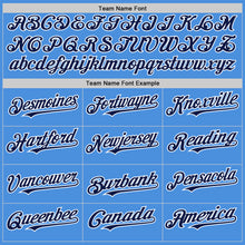 Load image into Gallery viewer, Custom Electric Blue Navy-White Line Authentic Baseball Jersey