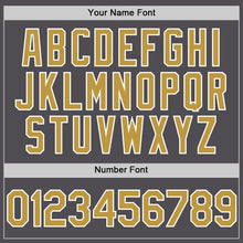 Load image into Gallery viewer, Custom Steel Gray Old Gold-White Line Authentic Baseball Jersey