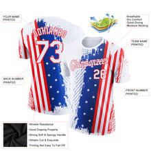 Load image into Gallery viewer, Custom White Red-Royal 3D American Flag Patriotic Performance T-Shirt