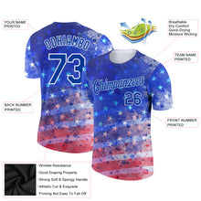 Load image into Gallery viewer, Custom Royal Red-White 3D American Flag Patriotic Performance T-Shirt