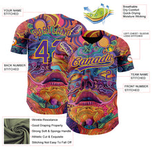 Load image into Gallery viewer, Custom Red Purple-Yellow 3D Pattern Design Abstract Painting Authentic Baseball Jersey