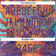 Load image into Gallery viewer, Custom Red Purple-Yellow 3D Pattern Design Abstract Painting Authentic Baseball Jersey