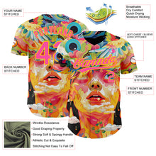 Load image into Gallery viewer, Custom Red Pink-Yellow 3D Pattern Design Abstract Painting Authentic Baseball Jersey