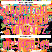 Load image into Gallery viewer, Custom Red Pink-Yellow 3D Pattern Design Abstract Painting Authentic Baseball Jersey